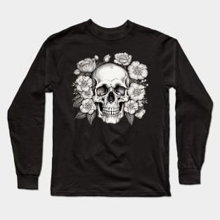 Skull with flowers Long Sleeve T-Shirt